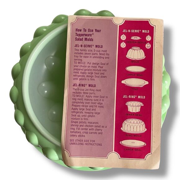 Vtg Jello Ring Mold 1203-1 NEW With Instructions 1978 Christmas Desserts Gelatin - Picture 2 of 3
